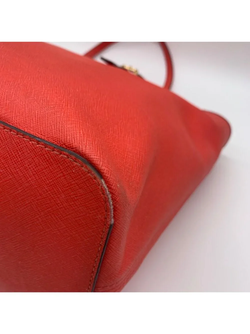Michael Kors Coral Saffiano Leather Work Tote And Wallet